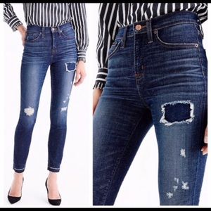 JCREW LOOKOUT HIGH RISE DESTROYED SKINNY JEANS